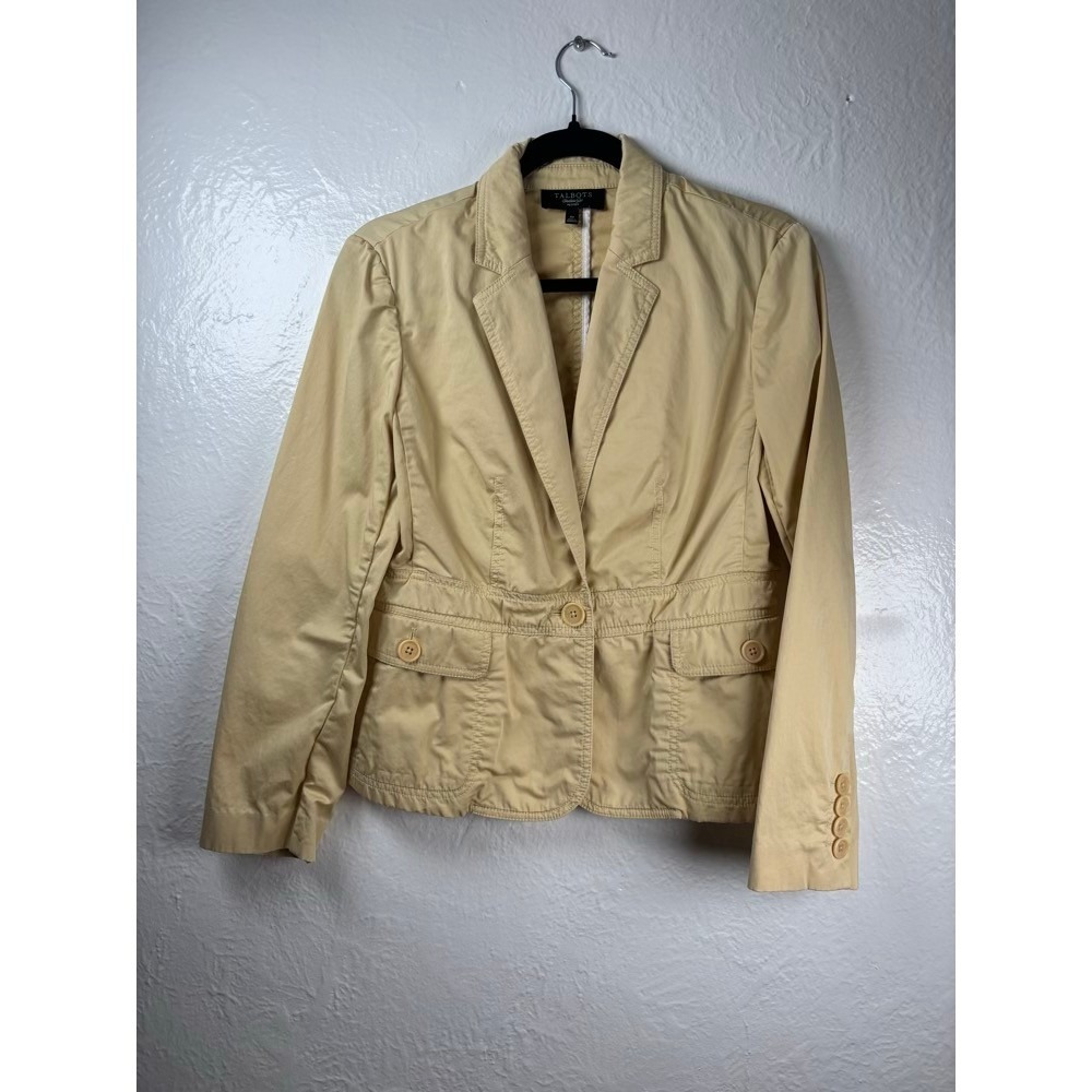 Talbots Blazer Jacket 6P Yellow Single Button Office Light Academia‎ Preppy Chic